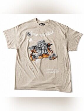 Love and Hate Graphic Tee - Beige